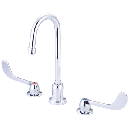 CENTRAL BRASS Two Handle Concealed Ledge Kitchen Faucet, NPSM, Widespread, Chrome, Spout Reach: 4.13" 1172-ELS17
